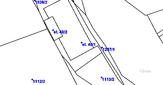 Parcela st. 40/1 v KÚ Holovousy, Katastrální mapa