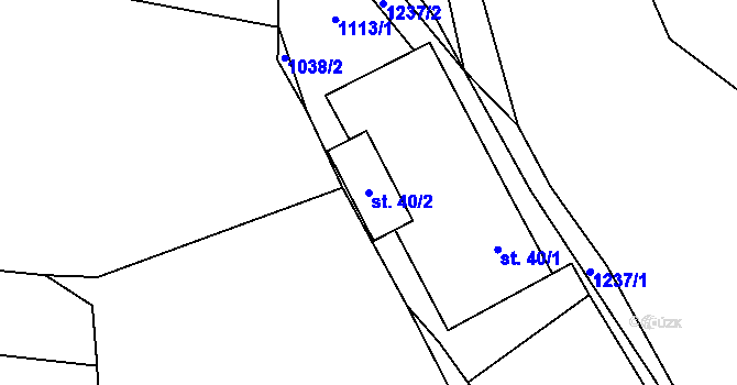 Parcela st. 40/2 v KÚ Holovousy, Katastrální mapa