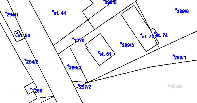 Parcela st. 61 v KÚ Holovousy, Katastrální mapa