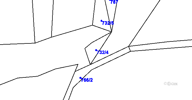 Parcela st. 732/4 v KÚ Holovousy, Katastrální mapa