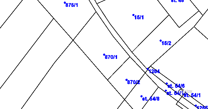Parcela st. 870/1 v KÚ Holovousy, Katastrální mapa