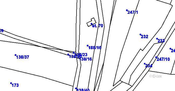 Parcela st. 188/16 v KÚ Holovousy, Katastrální mapa