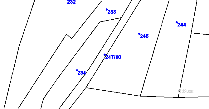 Parcela st. 247/10 v KÚ Holovousy, Katastrální mapa