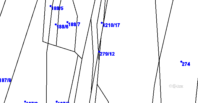 Parcela st. 279/12 v KÚ Holovousy, Katastrální mapa