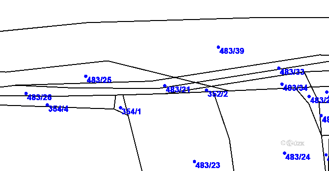 Parcela st. 483/21 v KÚ Holovousy, Katastrální mapa