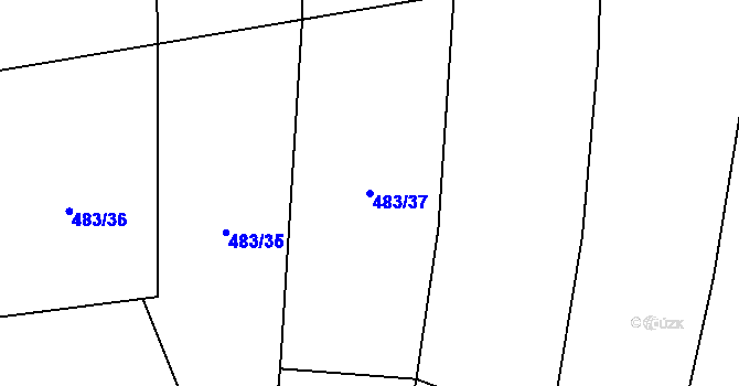 Parcela st. 483/37 v KÚ Holovousy, Katastrální mapa