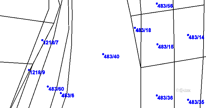 Parcela st. 483/40 v KÚ Holovousy, Katastrální mapa