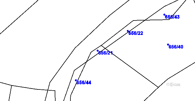Parcela st. 656/21 v KÚ Holovousy, Katastrální mapa