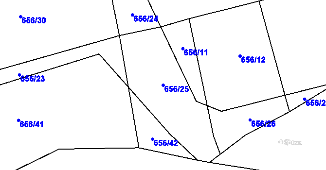 Parcela st. 656/25 v KÚ Holovousy, Katastrální mapa