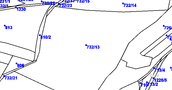Parcela st. 732/13 v KÚ Holovousy, Katastrální mapa