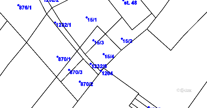 Parcela st. 15/4 v KÚ Holovousy, Katastrální mapa