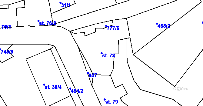 Parcela st. 78 v KÚ Chříč, Katastrální mapa