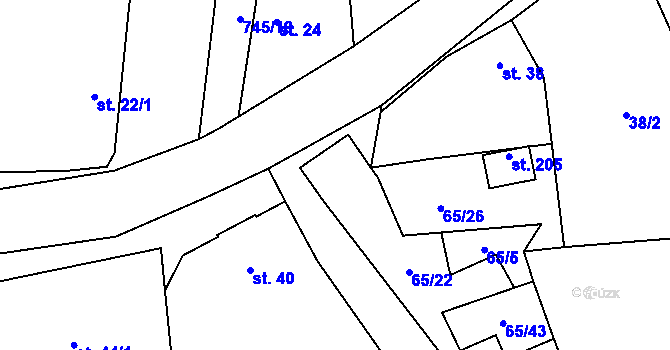 Parcela st. 89 v KÚ Chříč, Katastrální mapa