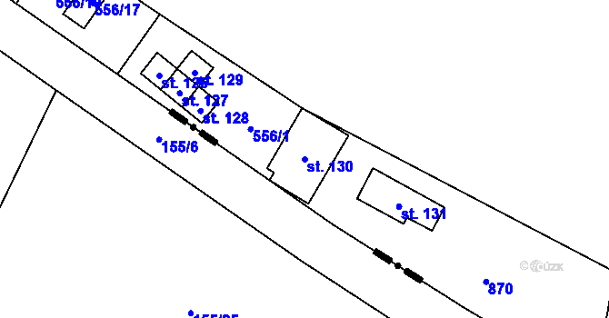 Parcela st. 130 v KÚ Chříč, Katastrální mapa