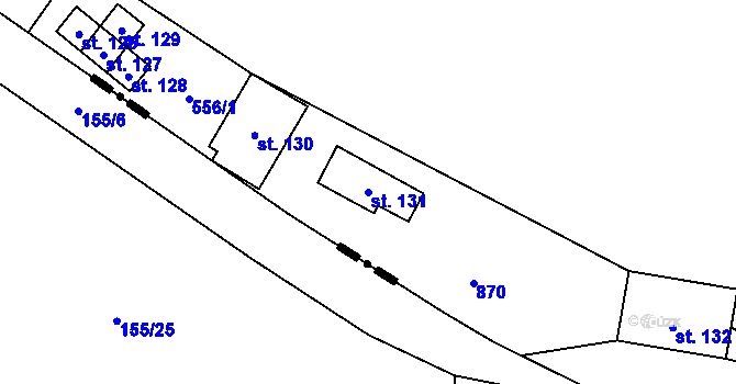 Parcela st. 131 v KÚ Chříč, Katastrální mapa