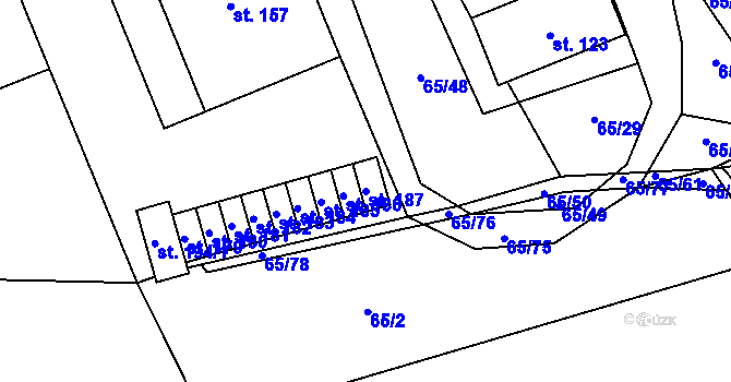 Parcela st. 187 v KÚ Chříč, Katastrální mapa