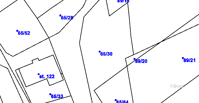 Parcela st. 65/30 v KÚ Chříč, Katastrální mapa