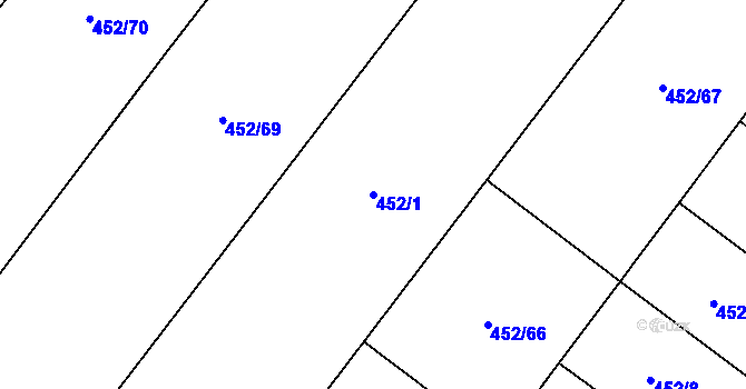 Parcela st. 452/1 v KÚ Chříč, Katastrální mapa