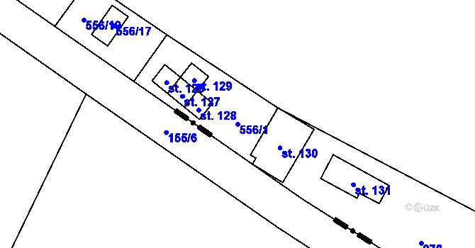 Parcela st. 556/1 v KÚ Chříč, Katastrální mapa