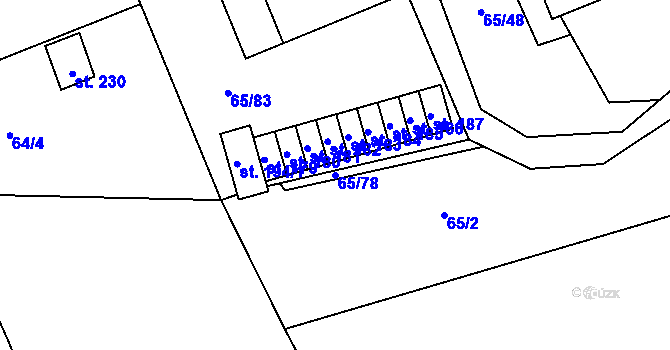 Parcela st. 65/78 v KÚ Chříč, Katastrální mapa