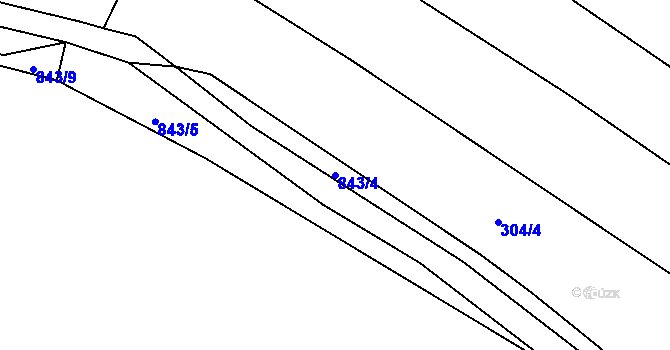 Parcela st. 843/4 v KÚ Chříč, Katastrální mapa
