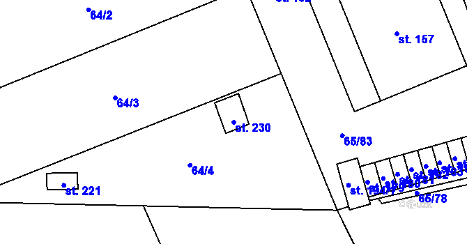 Parcela st. 230 v KÚ Chříč, Katastrální mapa