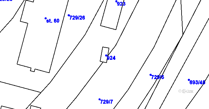 Parcela st. 62 v KÚ Slatina u Chříče, Katastrální mapa