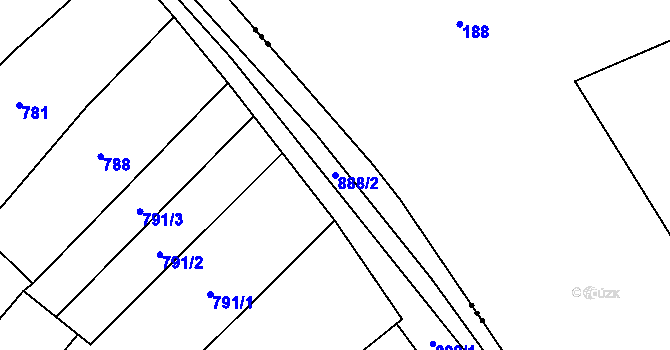 Parcela st. 888/2 v KÚ Slatina u Chříče, Katastrální mapa