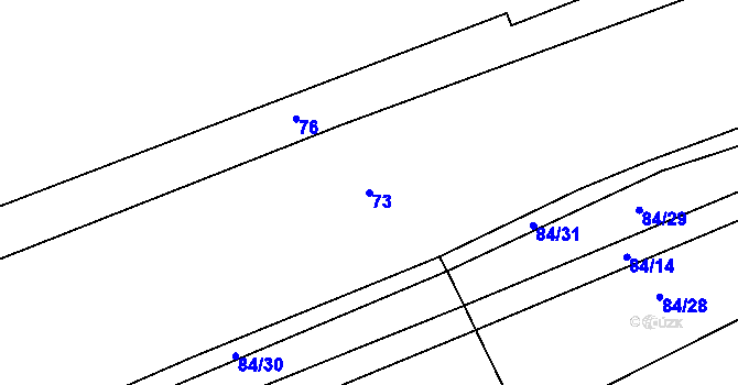 Parcela st. 73 v KÚ Slatina u Chříče, Katastrální mapa