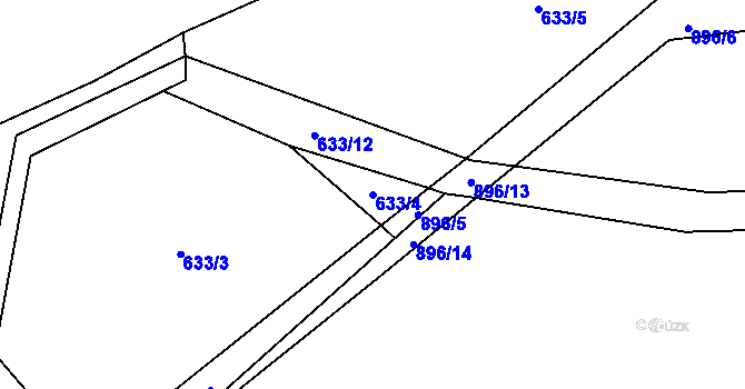 Parcela st. 633/4 v KÚ Slatina u Chříče, Katastrální mapa