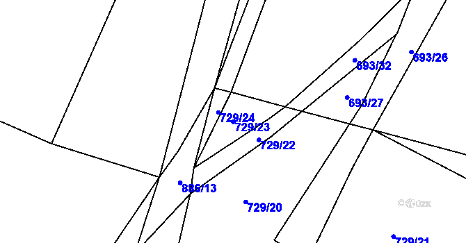 Parcela st. 729/23 v KÚ Slatina u Chříče, Katastrální mapa