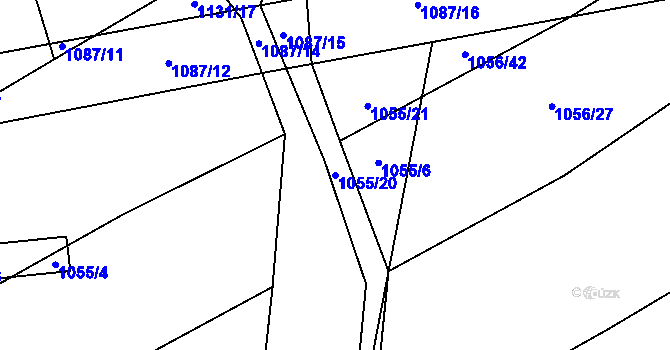 Parcela st. 1055/20 v KÚ Studená u Chříče, Katastrální mapa