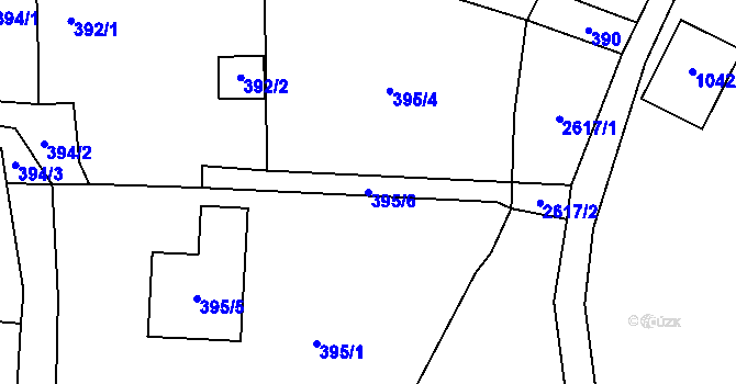 Parcela st. 395/6 v KÚ Chudčice, Katastrální mapa