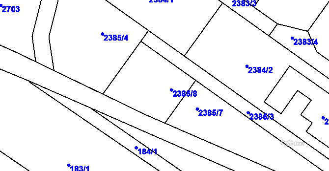 Parcela st. 2385 v KÚ Chudčice, Katastrální mapa