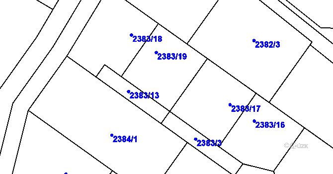 Parcela st. 2383/6 v KÚ Chudčice, Katastrální mapa