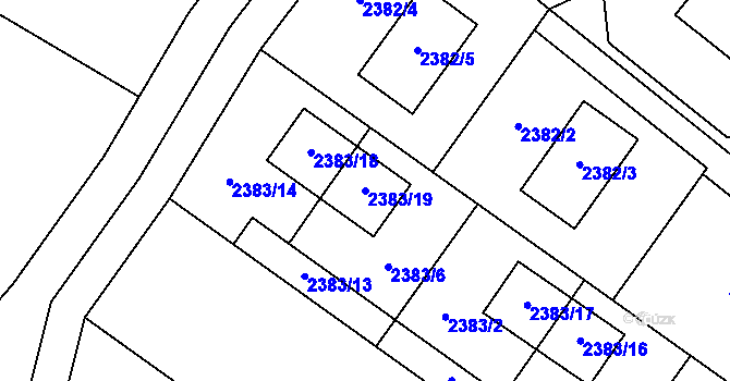 Parcela st. 2383/19 v KÚ Chudčice, Katastrální mapa