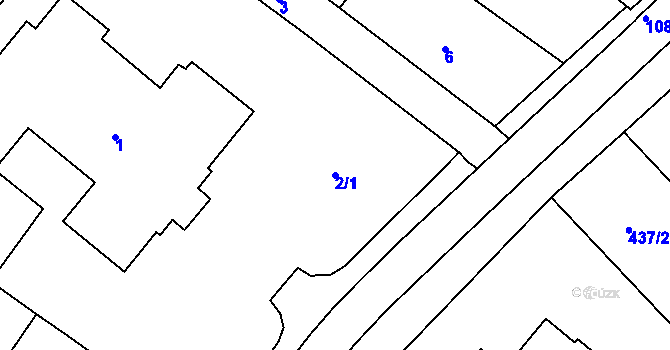 Parcela st. 2/1 v KÚ Chudčice, Katastrální mapa