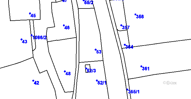 Parcela st. 53 v KÚ Chudčice, Katastrální mapa