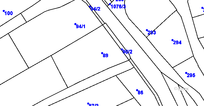 Parcela st. 89 v KÚ Chudčice, Katastrální mapa