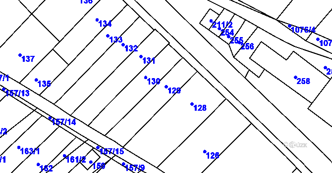 Parcela st. 129 v KÚ Chudčice, Katastrální mapa