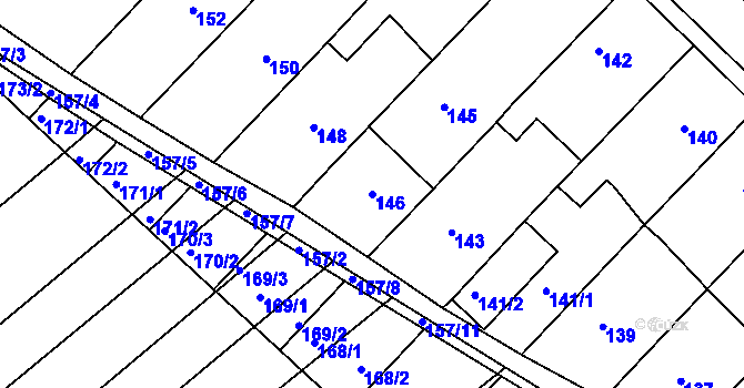 Parcela st. 146 v KÚ Chudčice, Katastrální mapa