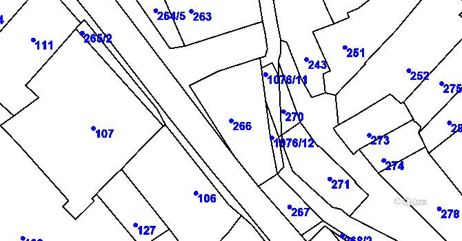 Parcela st. 266 v KÚ Chudčice, Katastrální mapa