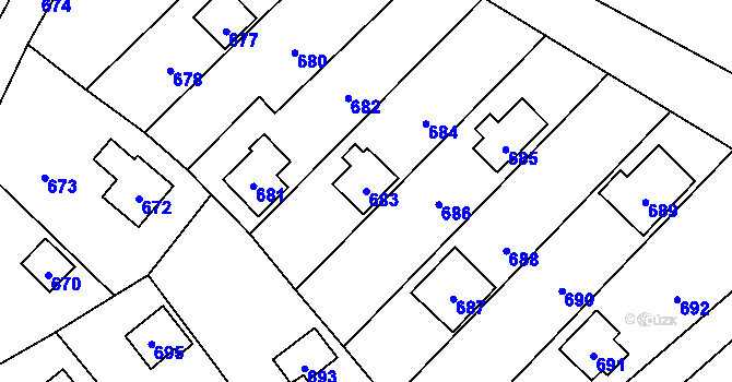 Parcela st. 683 v KÚ Chudčice, Katastrální mapa