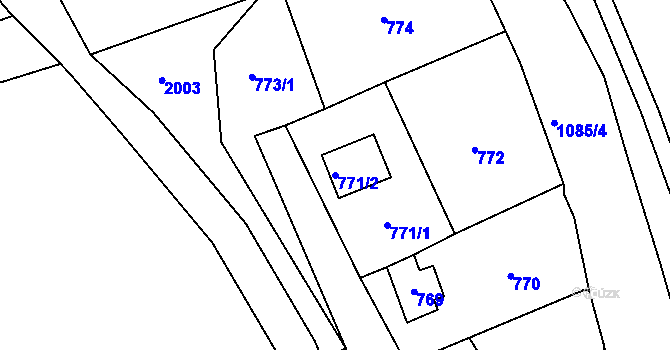 Parcela st. 771/2 v KÚ Chudčice, Katastrální mapa