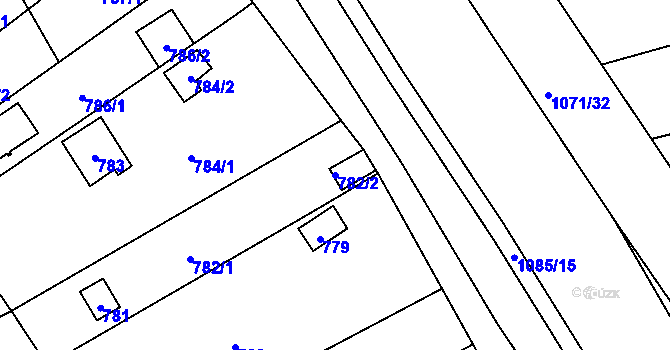 Parcela st. 782/2 v KÚ Chudčice, Katastrální mapa