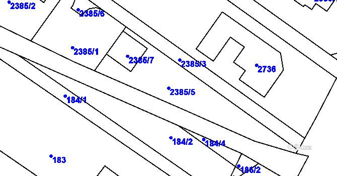 Parcela st. 2385/5 v KÚ Chudčice, Katastrální mapa