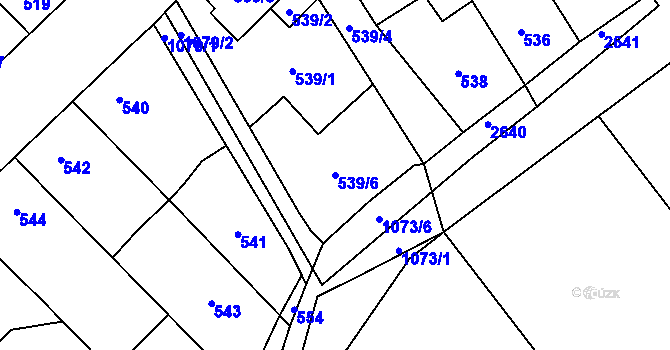 Parcela st. 539/6 v KÚ Chudčice, Katastrální mapa