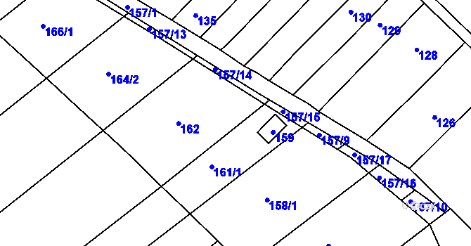 Parcela st. 161/2 v KÚ Chudčice, Katastrální mapa