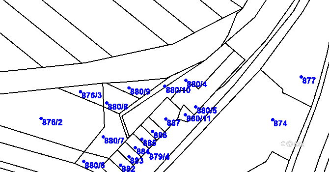 Parcela st. 880/10 v KÚ Chudčice, Katastrální mapa