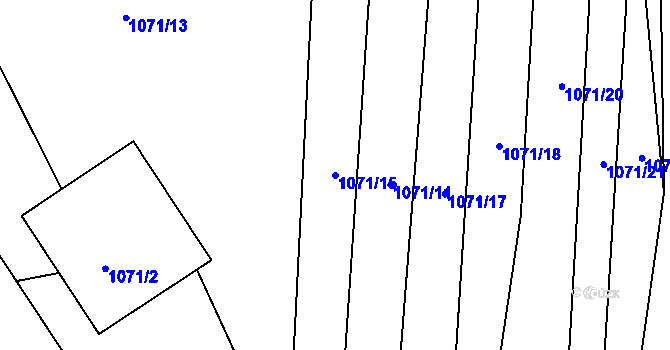 Parcela st. 1071/15 v KÚ Chudčice, Katastrální mapa
